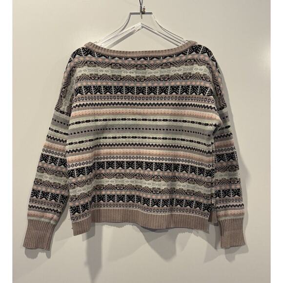 Victoria's Secret Sweater Knit Fair Isle Striped Thick Cotton Womens Medium - Picture 2 of 5